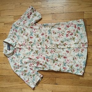 Asos floral short sleeve button down (medium long)